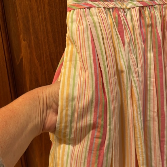 Eshakti Pastel Candy Striped V-Neck Flare Sleeveless Dress Size 6 - Picture 9 of 9